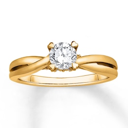 Now + Forever Diamond Engagement Ring 1/2 ct tw Round-cut 14K Yellow Gold