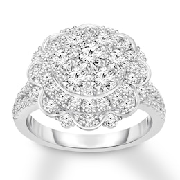 Diamond Engagement Ring 1-1/3 ct tw Round-cut 14K White Gold