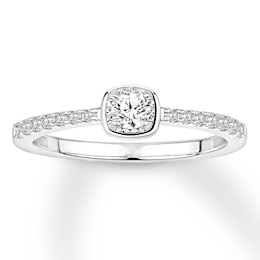 Now + Forever Diamond Engagement Ring 1/3 ct tw Round-cut 10K White Gold