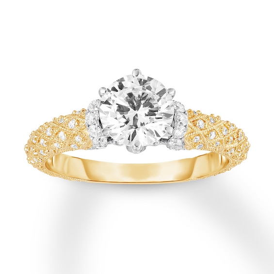 Diamond Engagement Ring 1 1 4 Ct Tw Round Cut 14k Two Tone Gold Kay