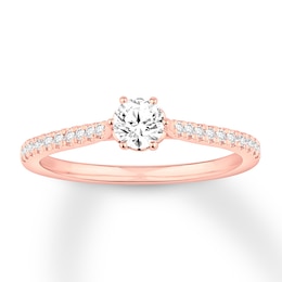 Now + Forever Diamond Engagement Ring 3/8 ct tw Round-cut 10K Rose Gold