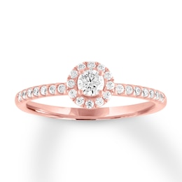 Diamond Engagement Ring 3/8 ct tw Round-cut 10K Rose Gold