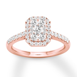 Now + Forever Diamond Engagement Ring 1/2 ct tw Round-cut 10K Rose Gold