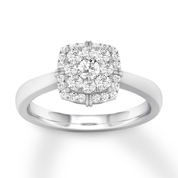 Diamond Engagement Ring 1/4 ct tw Round-cut 10K White Gold