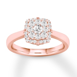 Now + Forever Diamond Engagement Ring 1/4 ct tw Round-cut 10K Rose Gold