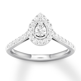 Now + Forever Diamond Engagement Ring 1/3 ct tw Round-cut 10K White Gold