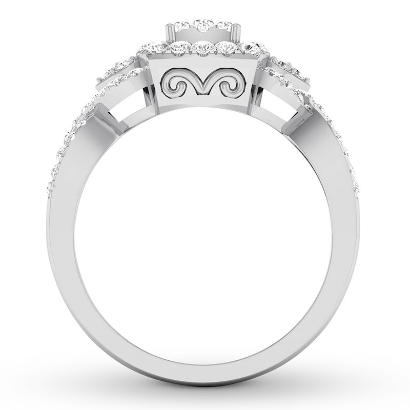 Diamond Engagement Ring 1/2 ct tw Round-cut 10K White Gold