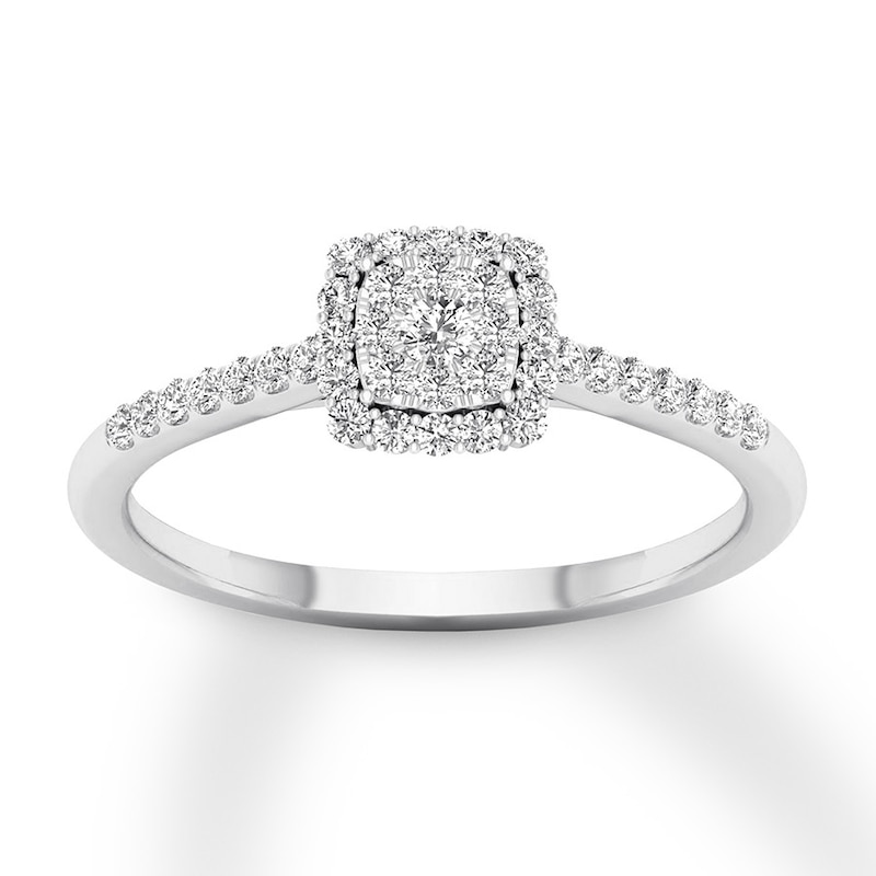 Diamond Engagement Ring 1 4 Ct Tw Round Cut 10k White Gold Kay