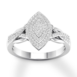 Now + Forever Diamond Engagement Ring 1/4 ct tw Round-cut 10K White Gold