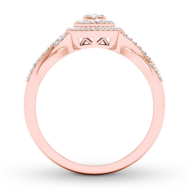 Main Image 2 of Diamond Engagement Ring 1/4 ct tw Round-cut 10K Rose Gold