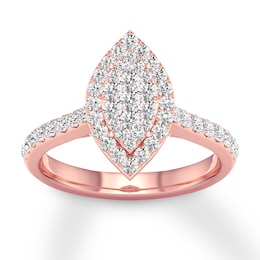 Diamond Engagement Ring 3/4 ct tw Round-cut 14K Rose Gold