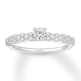 Now + Forever Diamond Engagement Ring 1/2 ct tw Round-cut 14K White Gold