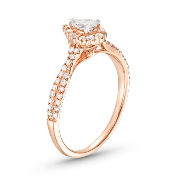 Diamond Engagement Ring 1/2 ct tw Pear/Round 14K Rose Gold | Kay