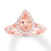 Thumbnail Image 1 of Morganite Engagement Ring 5/8 ct tw Diamonds 14K Rose Gold