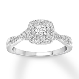 Now + Forever Diamond Engagement Ring 3/8 ct tw Round-cut 10K White Gold