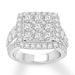 Now + Forever Diamond Engagement Ring 3-1/2 ct tw Round-cut 10K White Gold