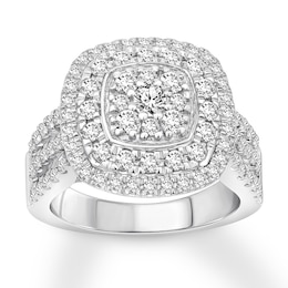 Now + Forever Diamond Engagement Ring 1-1/2 ct tw Round-cut 10K White Gold