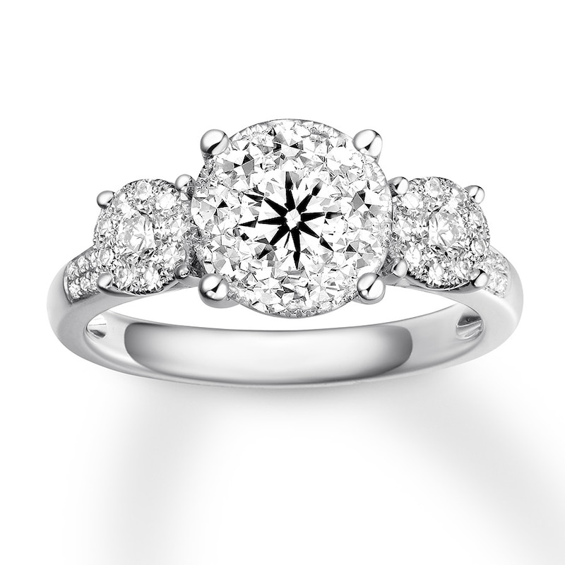 Main Image 1 of Diamond Engagement Ring 7/8 ct tw Round-cut 14K White Gold