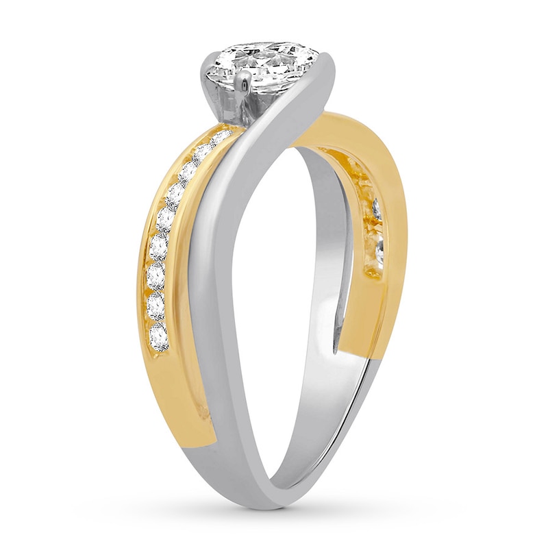 Main Image 2 of Diamond Engagement Ring 1-1/5 ct tw Round-cut 14K Two-Tone Gold