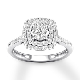 Now + Forever Diamond Engagement Ring 1/2 ct tw Round-cut 10K White Gold