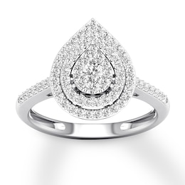 Now + Forever Diamond Engagement Ring 1/2 ct tw Round-cut 10K White Gold