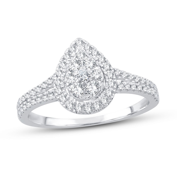 Diamond Engagement ring 1/2 ct tw Round-cut 10K White Gold | Kay