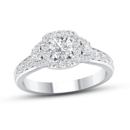 Now + Forever Certified Diamond Engagement Ring 1 ct tw Round 14K White Gold