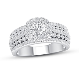 Now + Forever Certified Diamond Engagement Ring 1-3/8 ct tw 14K White Gold