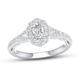 Certified Diamond Engagement Ring 7/8 ct tw 14K White Gold