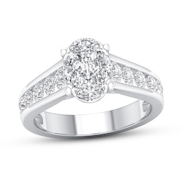 Now + Forever Certified Diamond Engagement Ring 1/2 ct tw Oval-cut 14K White Gold