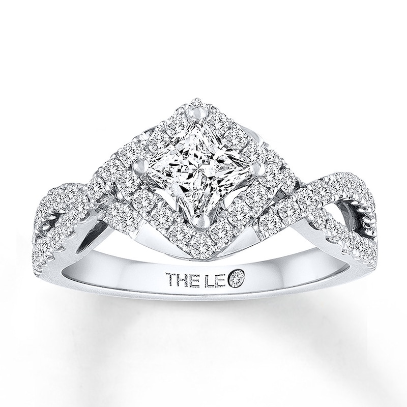 Main Image 1 of THE LEO Diamond Princess-cut Engagement Ring 1 ct tw 14K White Gold