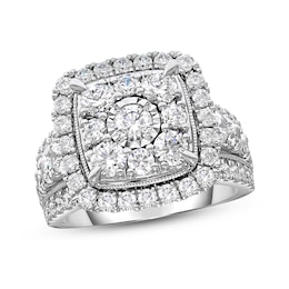 Diamond Engagement Ring 3 ct tw Round-cut 10K White Gold