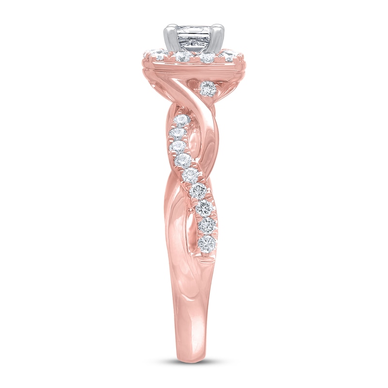 THE LEO Diamond Engagement Ring 3/4 ct tw Princess & Round-cut 14K Rose Gold