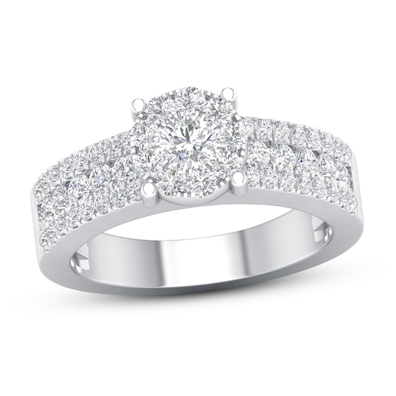 Diamond Engagement Ring 1 2 Ct Tw Princess Round 10k White Gold Kay