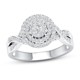 Diamond Engagement Ring 3/8 ct tw Round-cut 10K White Gold