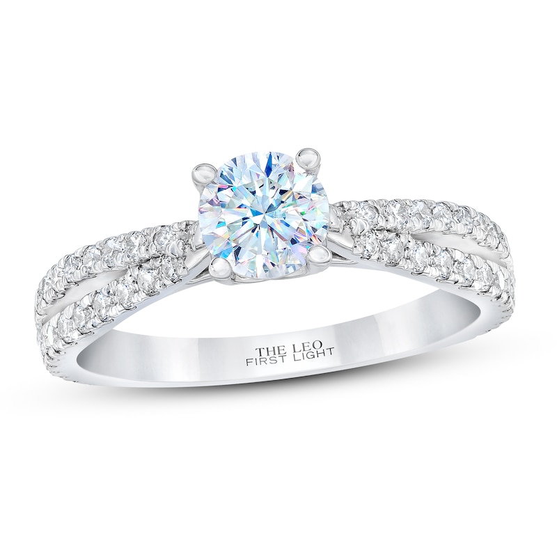 Main Image 1 of THE LEO First Light Diamond Engagement Ring 1-1/8 ct tw 14K White Gold