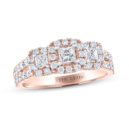 THE LEO Diamond Three-Stone Engagement Ring 7/8 ct tw Princess & Round-cut 14K Rose Gold