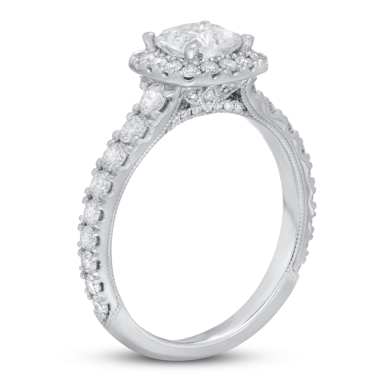 Main Image 2 of Neil Lane Premiere Diamond Engagement Ring 1-3/4 ct tw Cushion/Round 14K White Gold