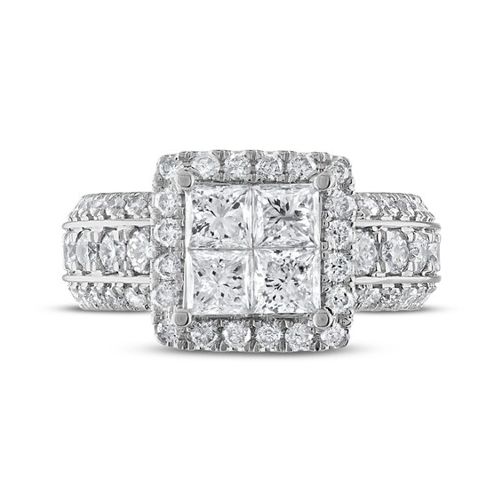 Multi-Diamond Engagement Ring 3 ct tw Princess/Round 14K White Gold | Kay