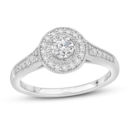 Now + Forever Diamond Engagement Ring 3/8 ct tw Round-cut 10K White Gold