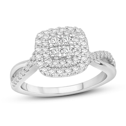 Now + Forever Diamond Engagement Ring 5/8 ct tw Round-cut 10K White Gold