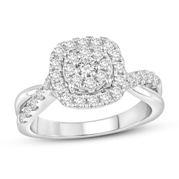 Now + Forever Diamond Engagement Ring 1/2 ct tw Round-cut 10K White Gold