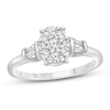 Thumbnail Image 1 of Diamond Engagement Ring 3/8 ct tw Round & Baguette 10K White Gold