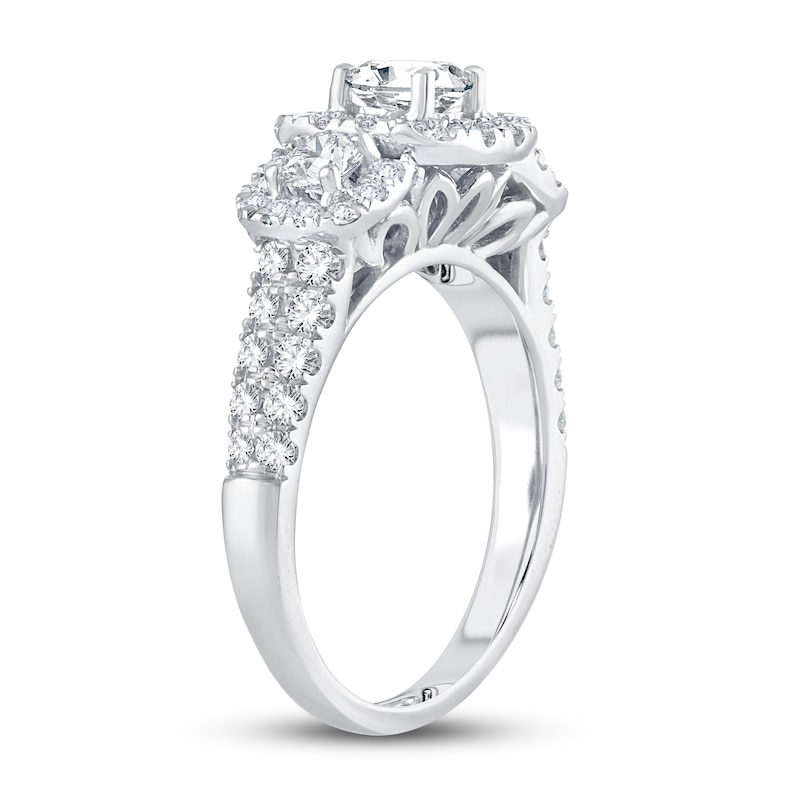 Main Image 2 of Memories Moments Magic Diamond Engagement Ring 1-1/2 ct tw Round-cut 14K White Gold