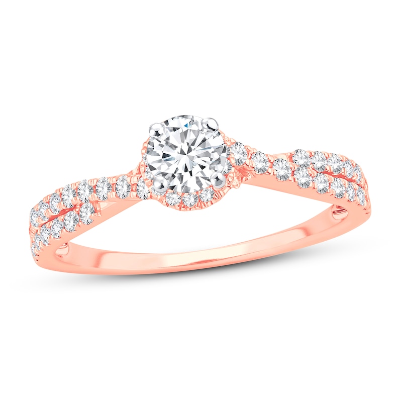 Main Image 1 of Diamond Engagement Ring 3/4 ct tw Round-cut 14K Rose Gold