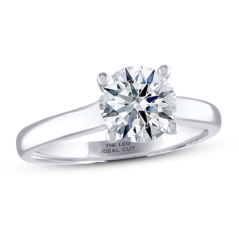 Main Image 1 of THE LEO Ideal Cut Diamond Solitaire Engagement Ring 1-1/2 ct tw 14K White Gold