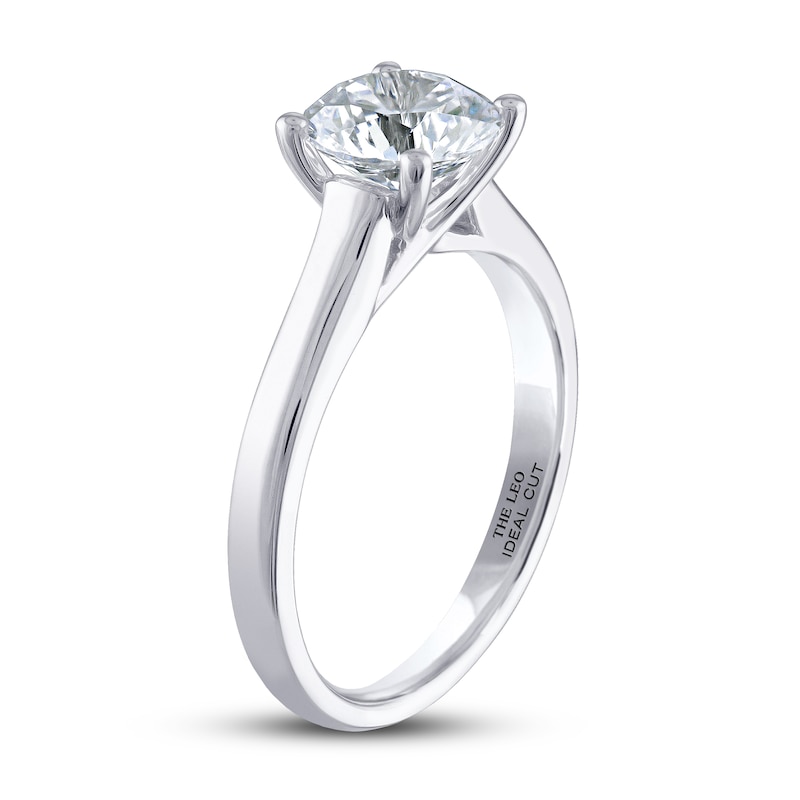 Main Image 2 of THE LEO Ideal Cut Diamond Solitaire Engagement Ring 1-1/2 ct tw 14K White Gold