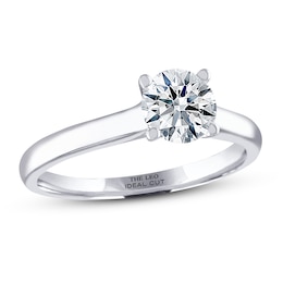 THE LEO Ideal Cut Diamond Solitaire Engagement Ring 1 ct tw 14K White Gold