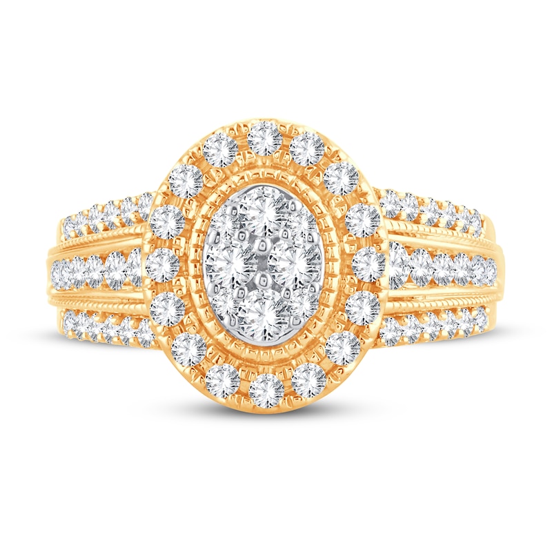 Multi-Stone Diamond Engagement Ring 1 ct tw Round-cut 10K Yellow Gold | Kay