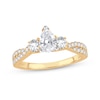 Thumbnail Image 0 of Memories Moments Magic Diamond Engagement Ring Pear & Round 1 ct tw 14K Yellow Gold